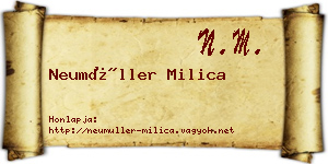 Neumüller Milica névjegykártya